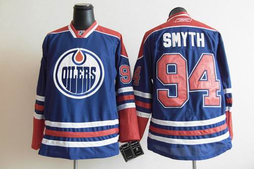 Edmonton Oilers 94 SMYTH blue men nhl ice hockey  jerseys