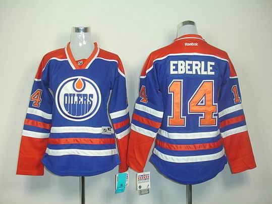 Edmonton Oilers EBERLE 14# Blue NHL Women Jerseys