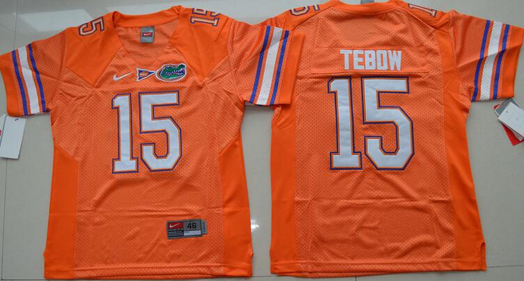 Florida Gators 15 Tim Tebow orange men NCAA college Football Jerseys