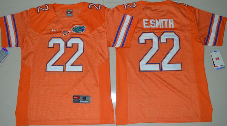 Florida Gators 22 E.Smith orange men NCAA college Football Jerseys