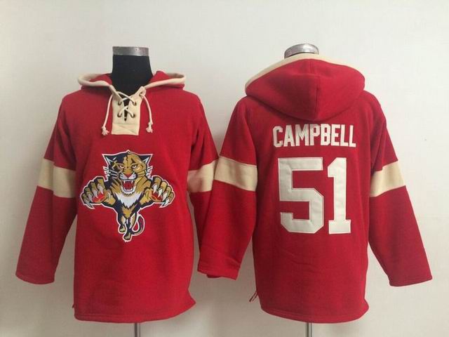 Florida Panthers #51 Brian Campbell Red Ice Hockey Hooded Sweatshirt