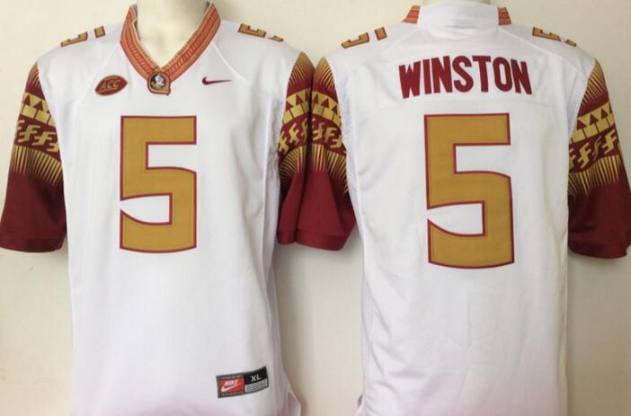 Florida State Seminoles 5 Jameis Winston white men NCAA college Football Jerseys