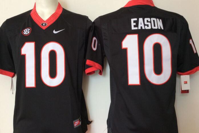 Georgia Bulldogs 10 Jacob Eason men black College ncaa Football Jerseys