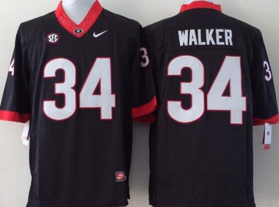 Georgia Bulldogs 34 herschel walker men black College ncaa Football Jerseys