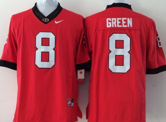 Georgia Bulldogs 8 AJ Green men red College ncaa Football Jerseys