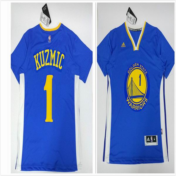 Golden State Warriors 1 Kuzmic blue  short sleeves  adidas men nba basketball jerseys