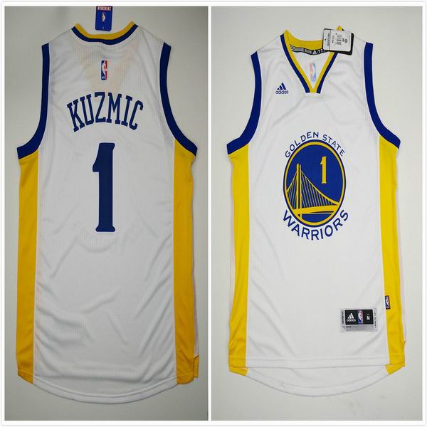Golden State Warriors 1 Kuzmic white adidas men nba basketball jerseys