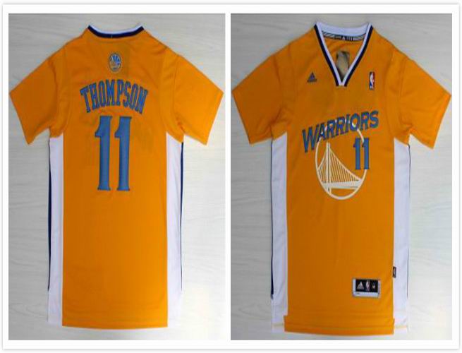 Golden State Warriors 11 Klay Thompson yellow  short sleeves adidas men adidas men nba basketball jerseys