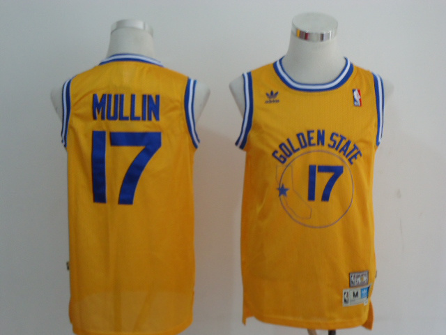 Custom-make Golden State Warriors 17 Chris Mullin yellow adidas men nba basketball jerseys