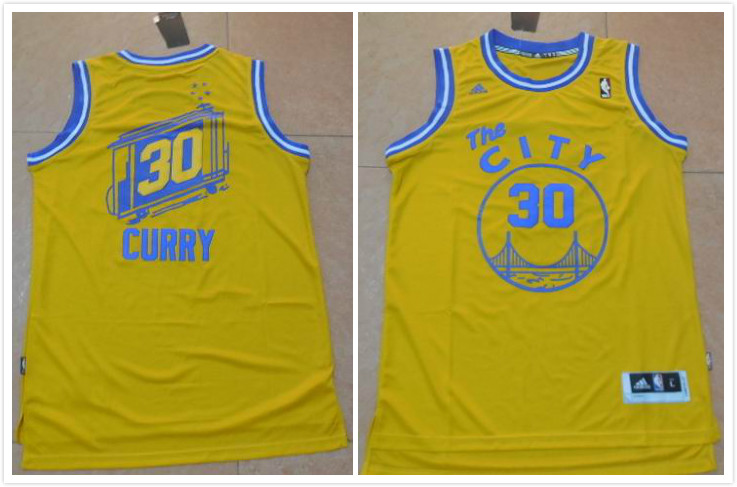 Golden State Warriors 30 Gold  Stephen Curry throwback adidas men nba basketball jerseys