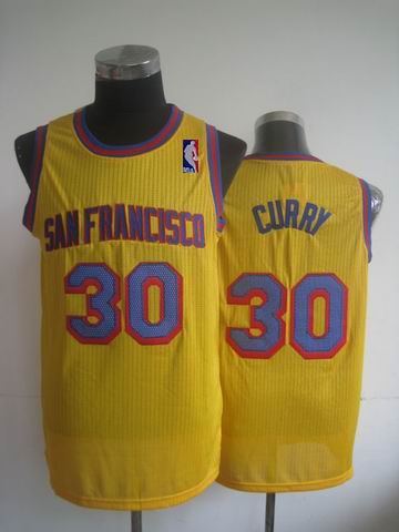 Golden State Warriors 30 Gold yellow Throwback adidas men nba basketball jerseys