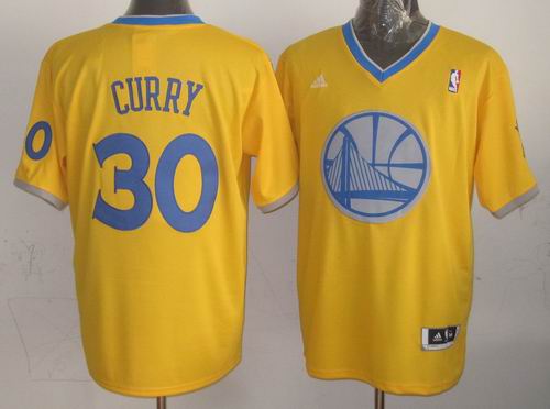 Golden State Warriors 30 Stephen Curry Yellow Christmas adidas men nba basketball jersey