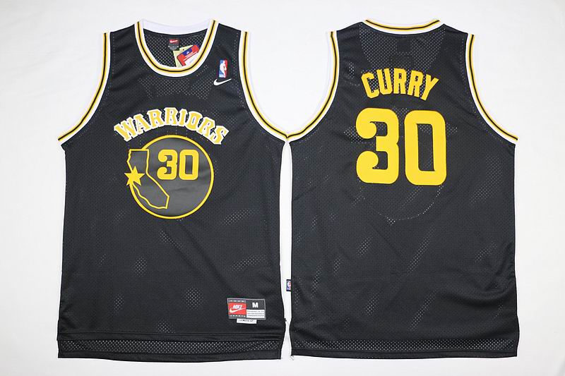 Golden State Warriors 30 Stephen Curry throwback black adidas men nba basketball jerseys