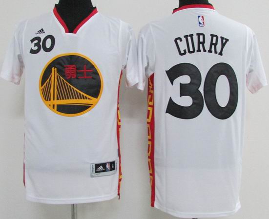 Golden State Warriors 30 Stephen Curry white NBA basketball jersey