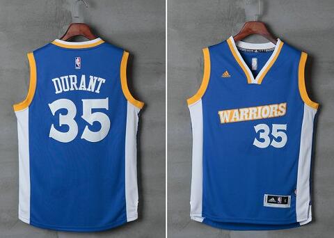 Golden State Warriors 35 Kevin Durant blue nba basketball Revolution 30 Jersey