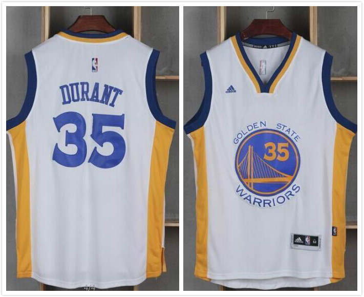 Golden State Warriors 35 Kevin Durant white adidas men nba basketball jersey