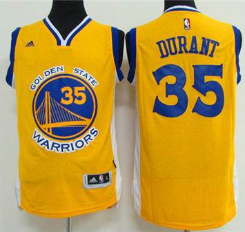 Golden State Warriors 35 Kevin Durant yellow adidas men nba basketball jerseys