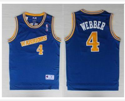 Golden State Warriors 4 Webber  throwback blue adidas men nba basketball jerseys