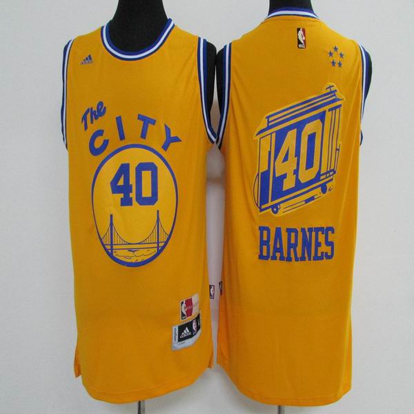 Golden State Warriors 40 Harrison Barnes The City yellow adidas men nba basketball jerseys