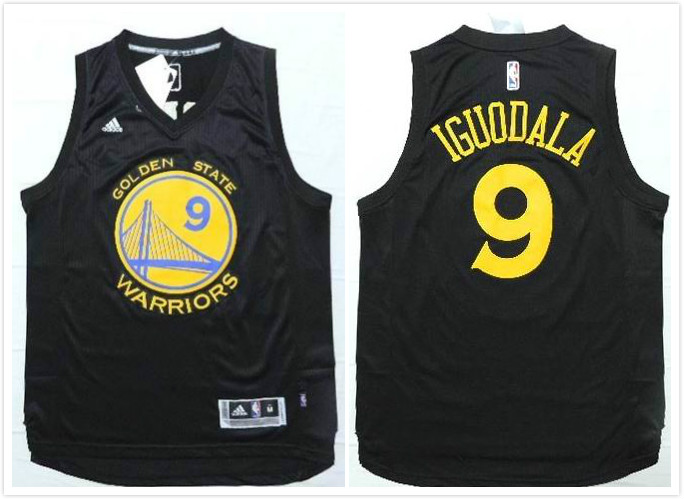 Golden State Warriors 9 Andre Iguodala  Black adidas men nba basketball jerseys