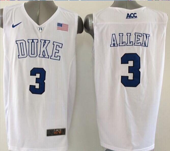Grayson Allen Duke Blue Devils #3 Basketball Jersey White V Neck