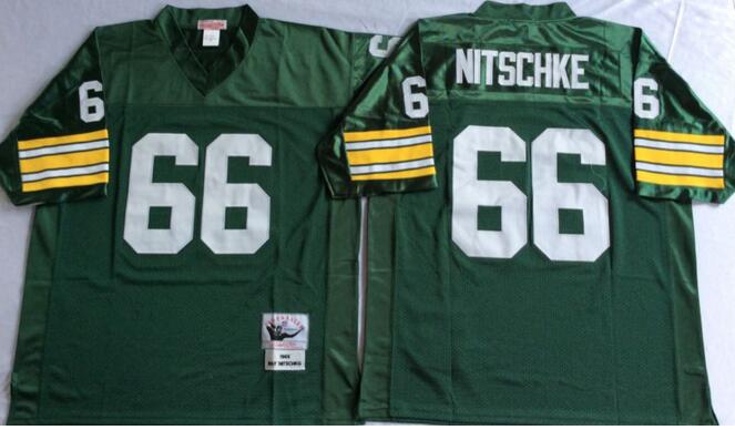 Green bay packers 66 Ray Nitschke throwback football green Jerseys