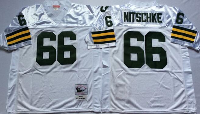 Green bay packers 66 Ray Nitschke throwback football white Jerseys