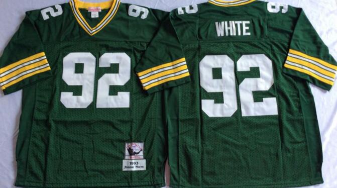 Green bay packers 92 Reggie White green throwback football Jersey