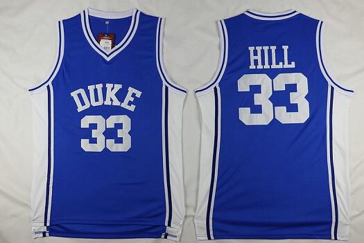 Hill Duke #33 Blue College Basketball Jersey