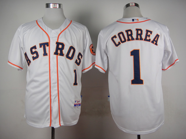 Houston Astros 1 Carlos Correa White men baseball mlb Jerseys