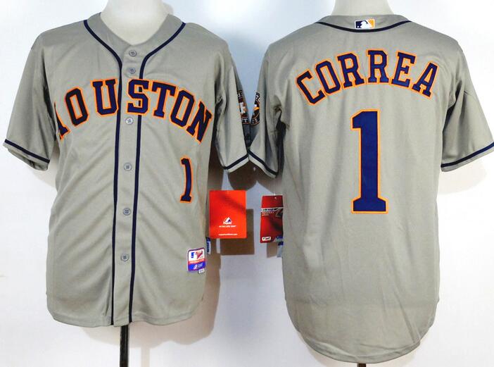 Houston Astros 1 Carlos Correa gray men baseball mlb Jerseys