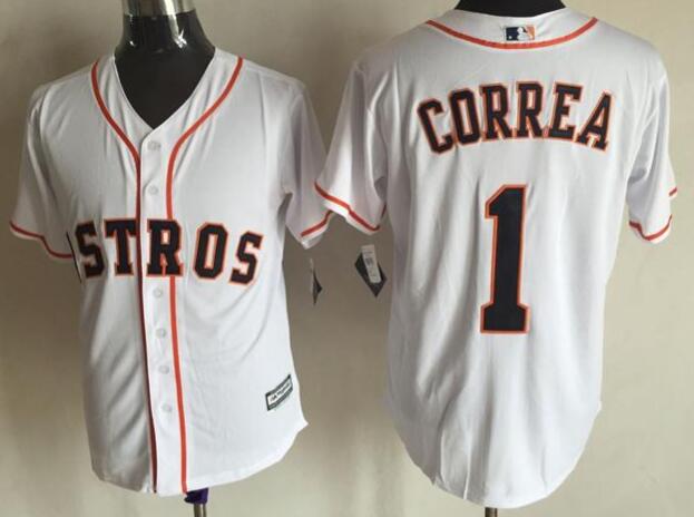 Houston Astros 1 Carlos Correa white Majestic men baseball mlb Jersey