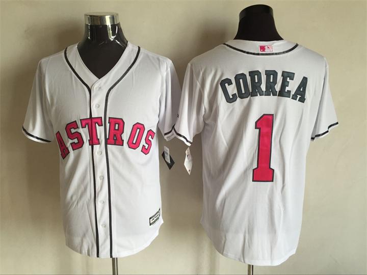 Houston Astros 1 Carlos Correa white Majestic men baseball mlb Jerseys