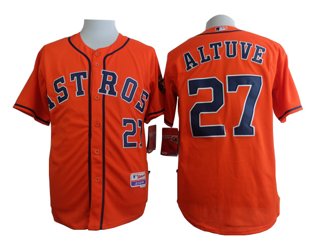 Houston Astros 27 Jose Altuve orange men baseball mlb jersey