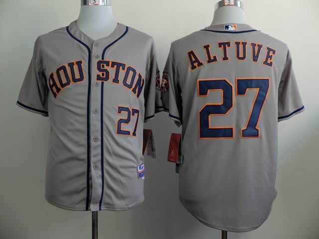 Houston Astros 27 Jose Altuve throwback gray men baseball mlb jerseys