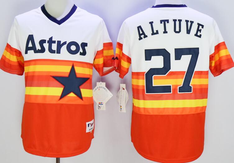 Houston Astros 27 Jose Altuve throwback white red men baseball mlb jerseys