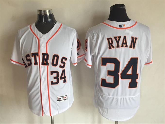 Houston Astros 34 Nolan Ryan white flexbase men baseball mlb Jerseys