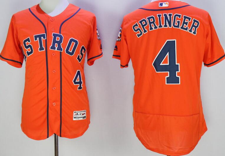 Houston Astros 4 George Springer Flexbase Authentic Orange men baseball mlb Jerseys