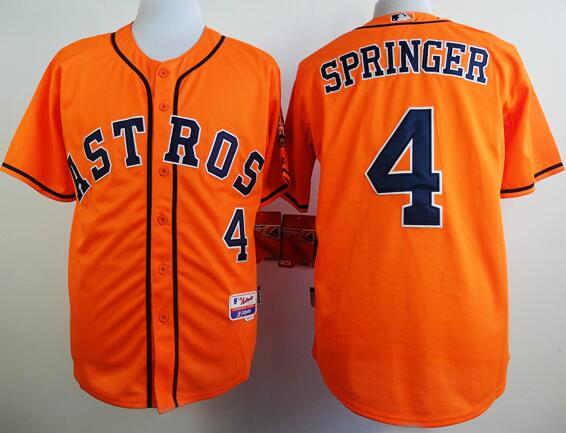 Houston Astros 4 George Springer Orange men baseball mlb Jerseys