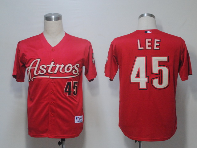 Houston Astros 45 Lee Red MLB  jerseys