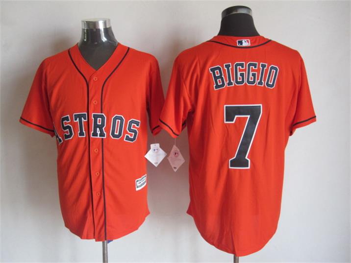 Houston Astros 7 Craig Biggio Authentic orange Majestic men baseball mlb Jersey