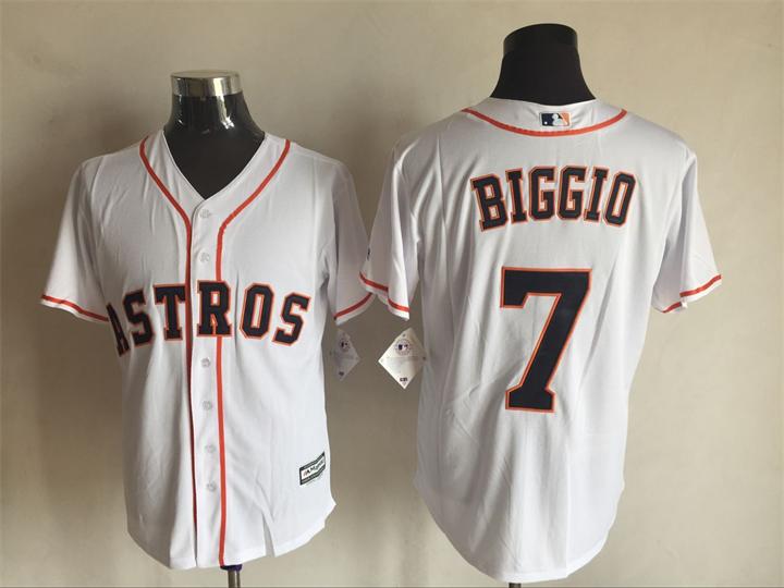 Houston Astros 7 Craig Biggio white Authentic Majestic men baseball mlb Jersey