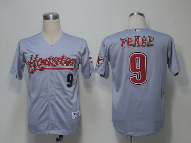 Houston Astros 9 Pence Grey men baseball mlb jerseys