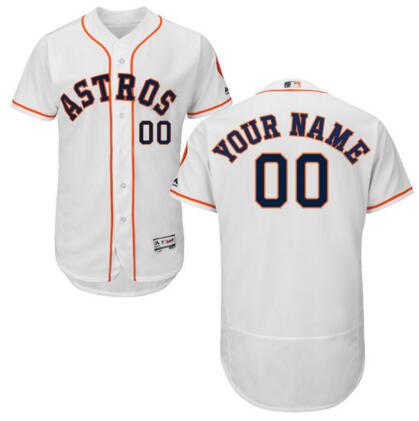 Houston Astros Majestic Home White Flex Base Authentic Collection Custom Jersey