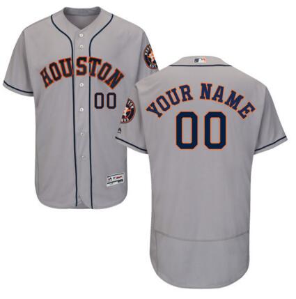 Houston Astros Majestic Road Gray Flex Base Authentic Collection Custom Jersey