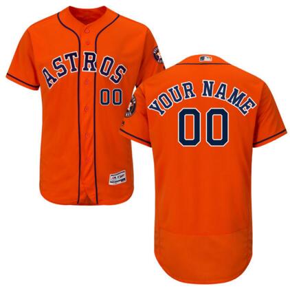 Houston Astros Majestic Road orange Flex Base Authentic Collection Custom Jersey