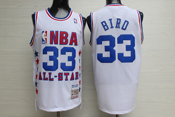 Indiana State Sycamores Larry 33 Bird white ALL star basketball jersey Custom
