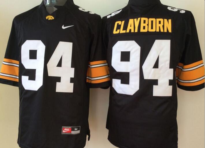 Iowa Hawkeyes 16 Clayborn  black men NCAA college Football Jerseys