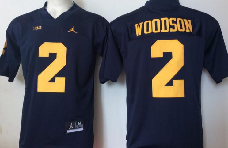 Jordan Michigan Wolverines 2 Charles Woodson blue men NCAA college Football Jerseys