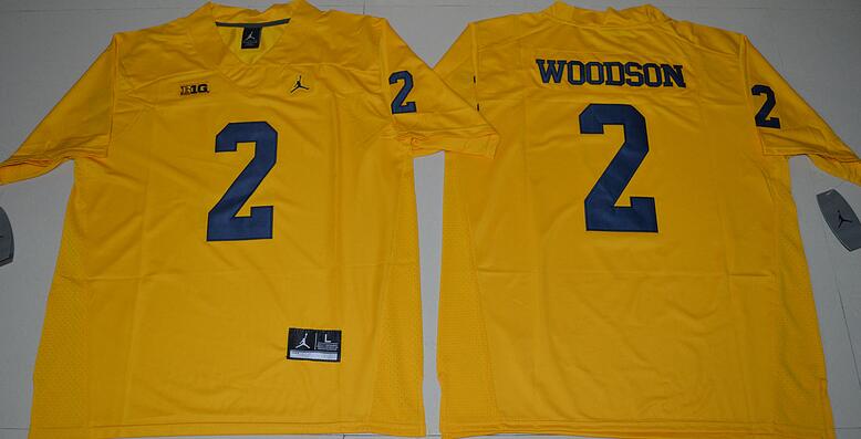 Jordan Michigan Wolverines 2 Charles Woodson yellow men NCAA college Football Jerseys Jordan Michigan Wolverines 2 Charles Woodson yellow men NCAA college Football Jerseys